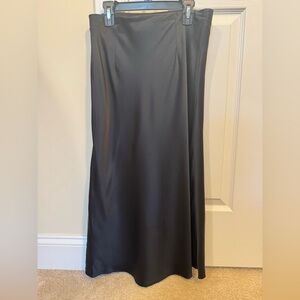 Quince 100% Silk Black Bias Cut Midi Skirt Size Small Minimalist Slip Skirt